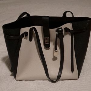 black and white large tote purse